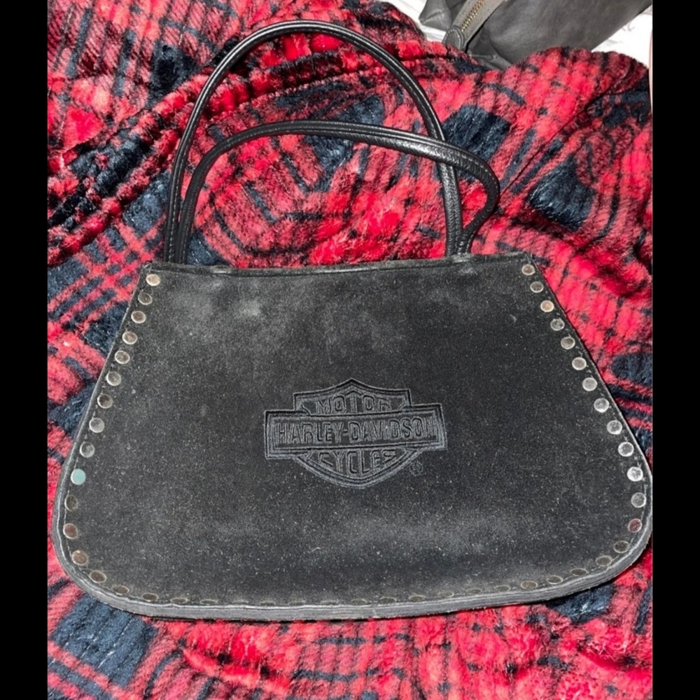 Harley-Davidson suede studded purse